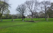 Pilrig Park with Balfour House in the distance