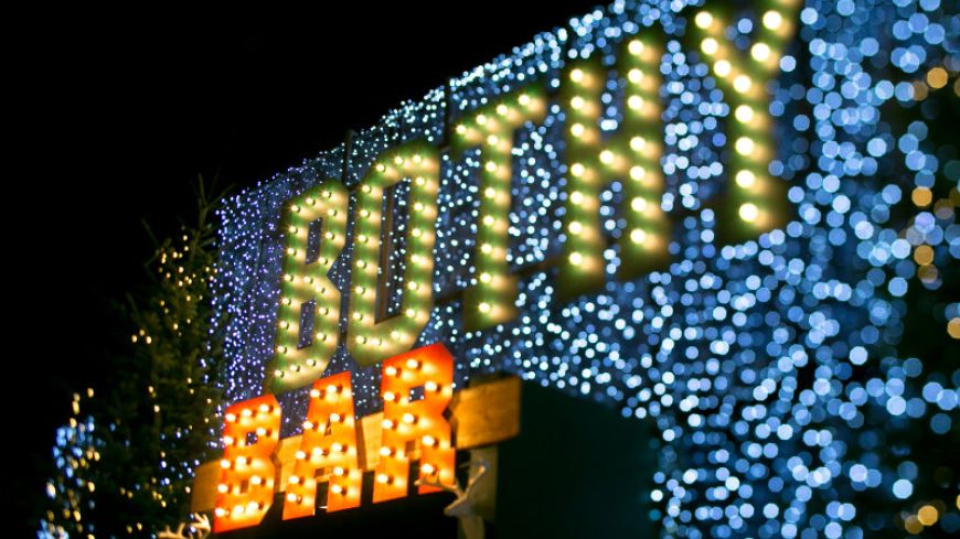 Edinburgh's Christmas Bothy bar sign