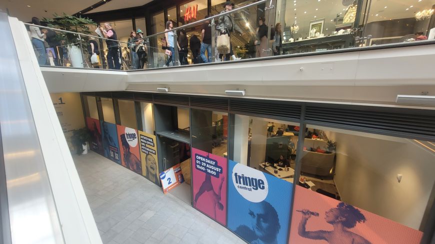 Fringe Central (venue 2) in its new, 2022 base in the St James Quarter