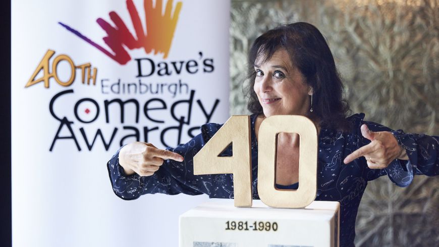 Nina Burns celebrating the 40th anniversary of the Edinburgh Comedy Awards