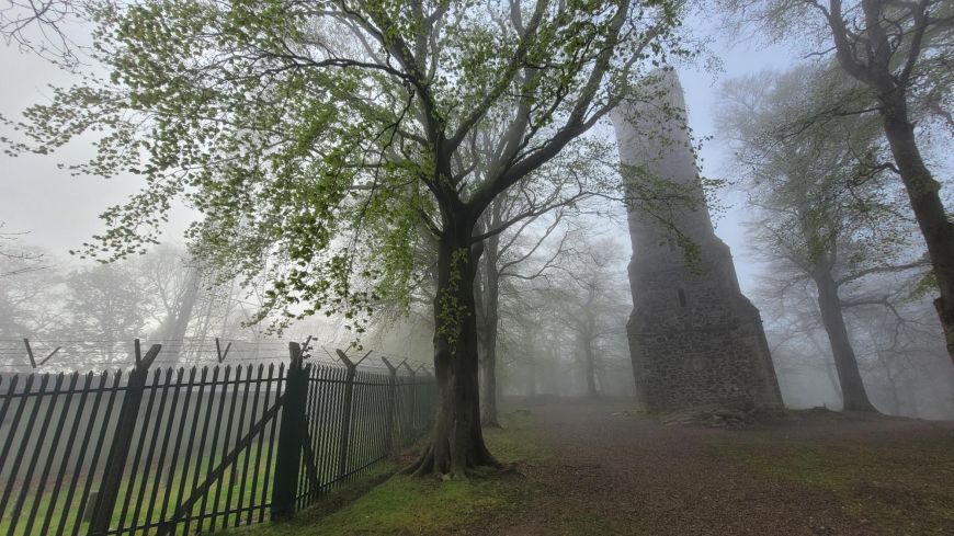 Corstorphine Hills two towers in the mist