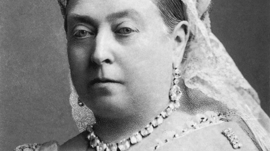 Queen Victoria portrait photograph by Alexander Bassano, 1882. Glass copy negative, half-plate.