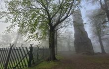 Corstorphine Hills two towers in the mist