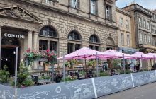 The patio outside Contini restaurant on George Street in Edinburgh