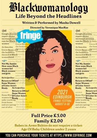 Masha Dowell poster with description of her show