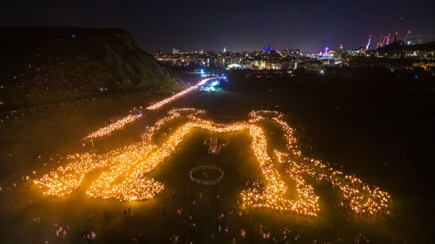Be Together symbol, Torchlight Procession as part of Edinburgh's Hogmanay