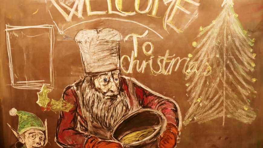 Christmas chalk board drawing - Steiner School Christmas Market