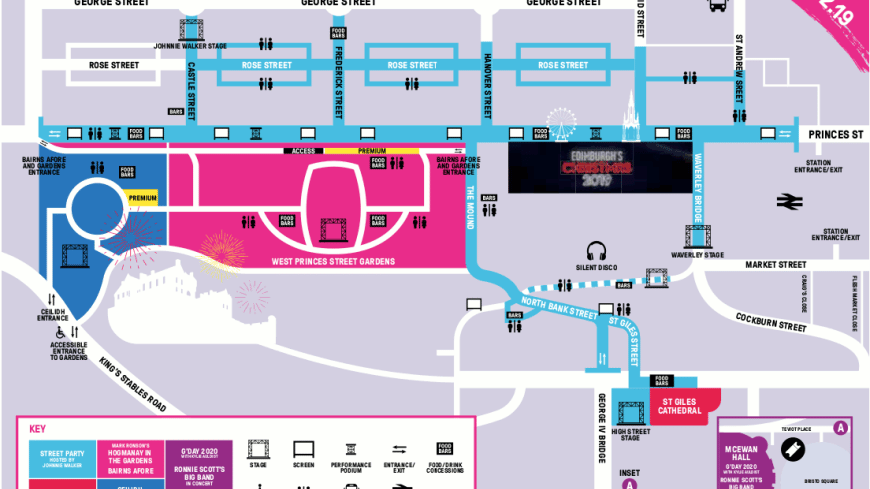 Edinburgh's Hogmanay Street Party 2019/2020 Map