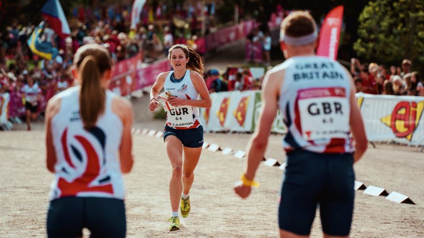 GB in action at Sprint World Orienteering Championships credit William Hollowell