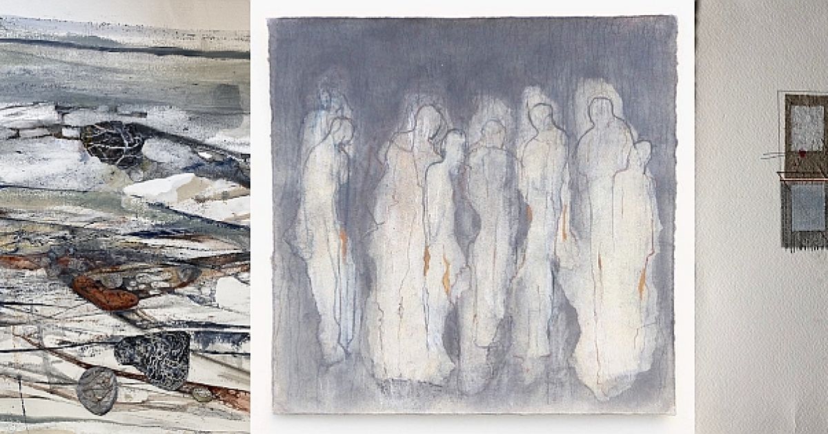 Three works by Ruth Thomas, Trevor Davies and Marion Barron, in Paperwork