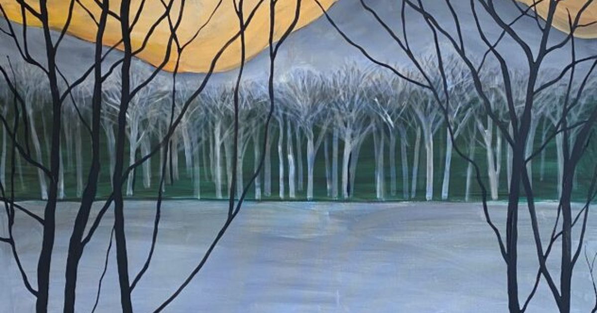 Tangerine Sky, Rosie Playfair (Acrylic on canvas)
