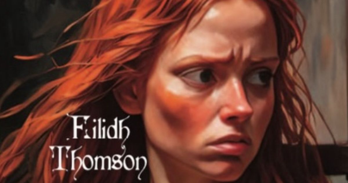 Eilidh Thomson's face cropped in close, as Isabella MacDuff, looking into the distance.