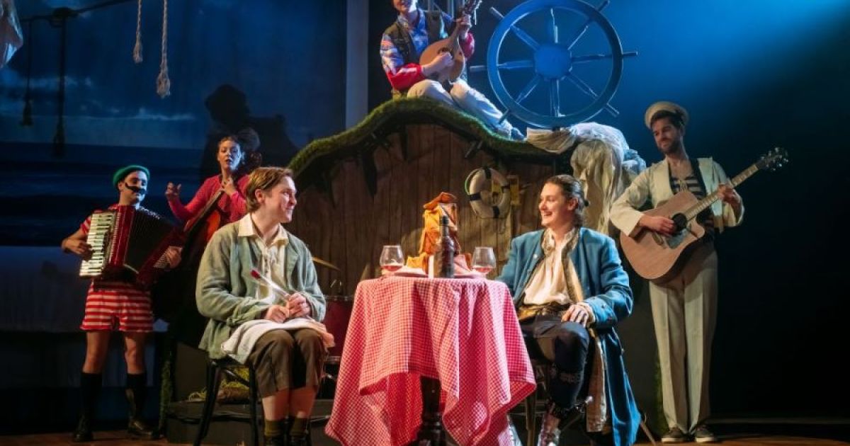 Ryan J MacKay (Davie) and Malcolm Cumming (Alan) with ensemble cast